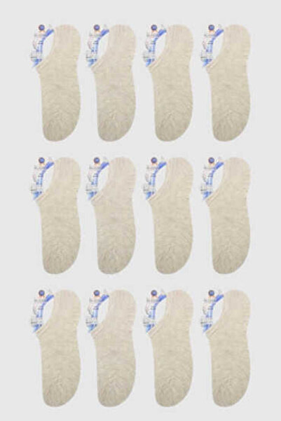 Pamuksu Büşra Erkek Sneaker Spor Çorap 12li Bej