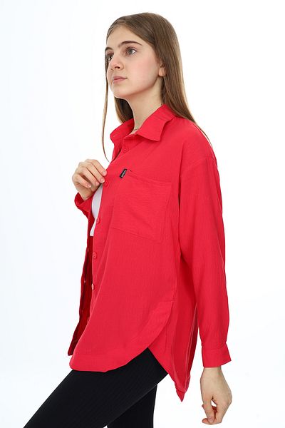 Cansın Mini Cămașă pentru fetiță, cu nasturi, cu imprimeu ursuleț fucsia, cu fante 18415