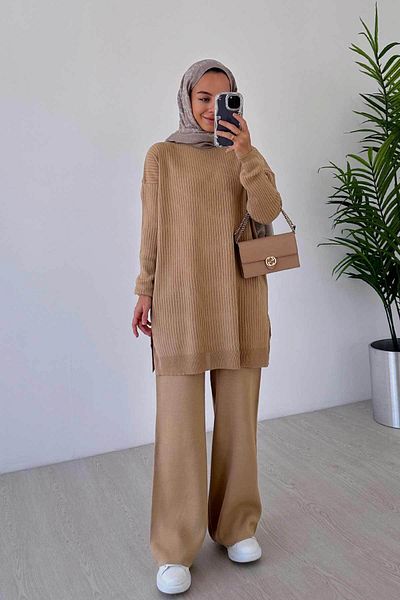 Ka Hijab Set Tricotaj Anje Hijab - Camel