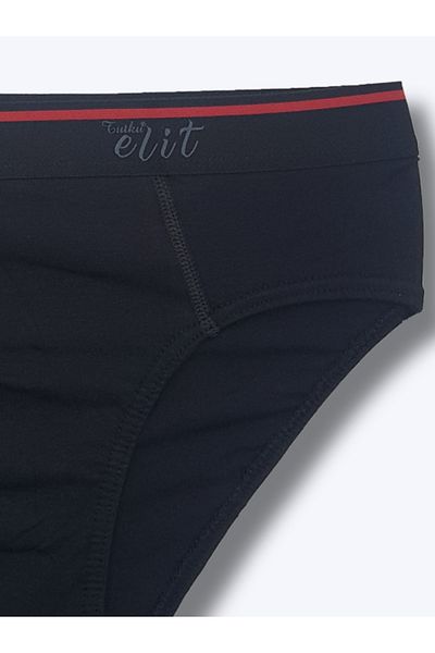 Elit Elite 1351 Men's Black İncebel Belted Slip - Pack of 6
