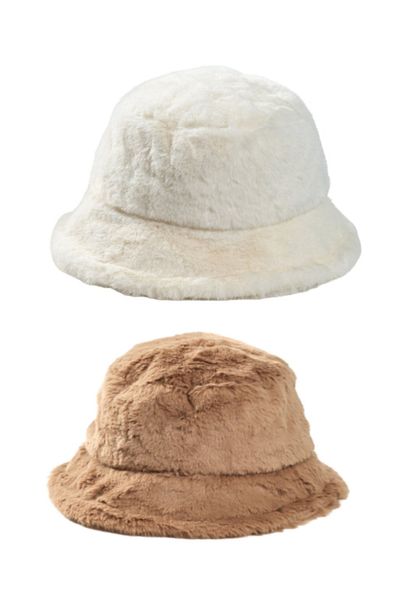 derikem Turtleneck Winter Plush Hat - Stylish Women's Bucket