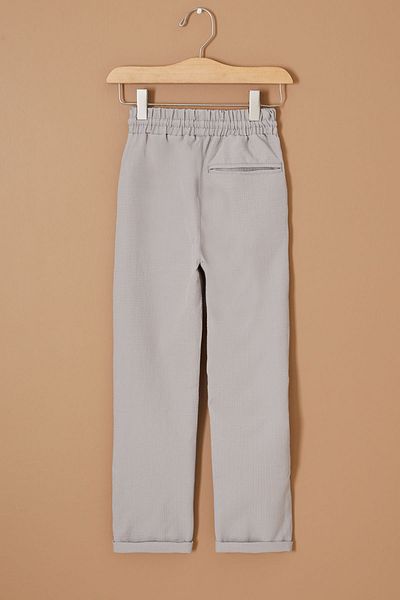 Cansın Mini Boy's Beige Lace-up Double Leg Trousers - 19331