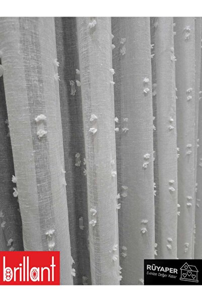 Brillant Rüyaper Trend Product Tight Pleat Linen Floor Bearded Tulle Curtain Suitable for All Rooms