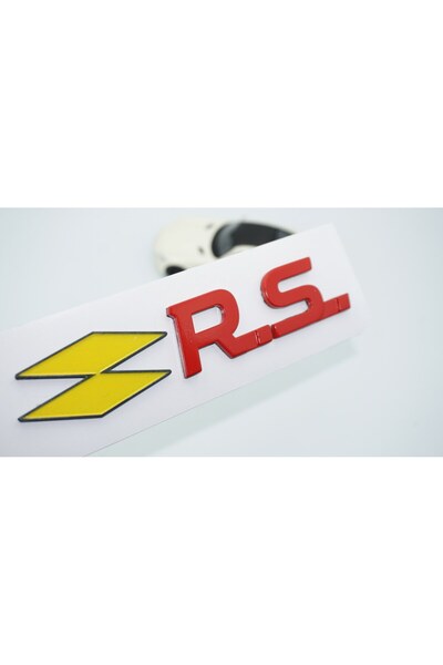 DK Tuning RS Sarı Kırmızı ABS 3M Bagaj Yazı Logo Renault İle Uyumlu