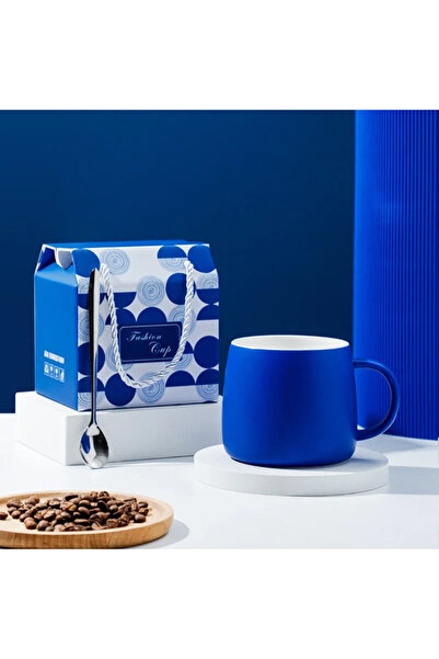 Choice 500ml Blue 500ml Ceramic Mug Gift Package Blue Coffee Cup Creative design Splash ink Breakfast Oatme