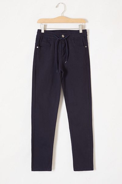 Cansın Mini Navy Blue Children's School Pants - Elastic Waist, Basic Model 19169