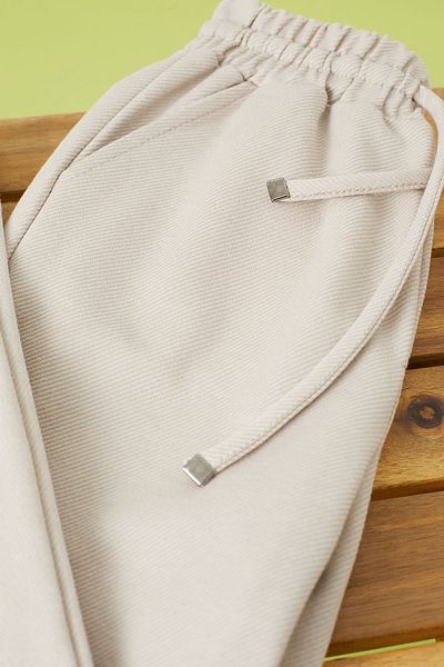 Cansın Mini Cream Double Leg Elastic Waist Boys' Trousers 18540
