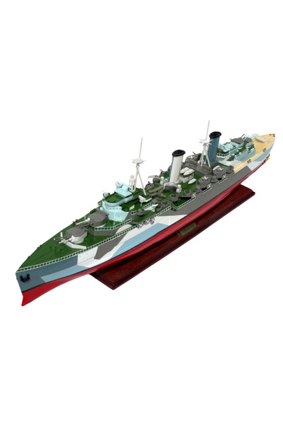ITSOLD Uk Royal Navy Hms Belfast Wooden Collectible Battleship Model