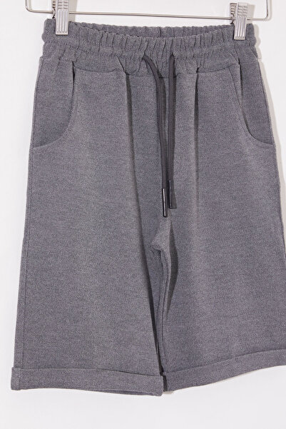 Cansın Mini Boy's Smoked Basic Shorts with Elastic Waist - 18805