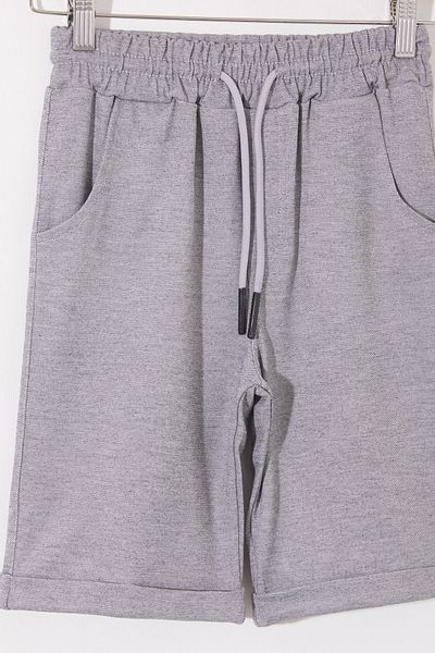 Cansın Mini Pantaloni scurți de bază gri pentru băiat - Talie elastică 18803