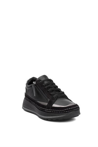 Mammamia D24ka-320 Pantofi casual de damă din piele naturală neagră