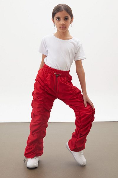 Cansın Mini Pantaloni cu parașuta pentru fetiță cu cusături roșii 18005