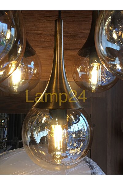 Lamp24 Damla Serisi Küçük Boy Tekli Sarkıt Avize - Eskitme Kaplama