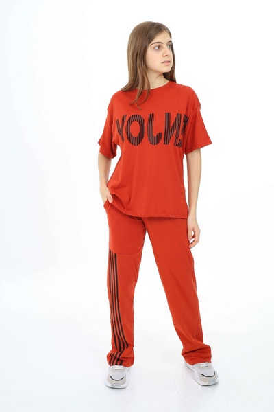 Cansın Mini Girl's Tile Enjoy Striped Set - 18700