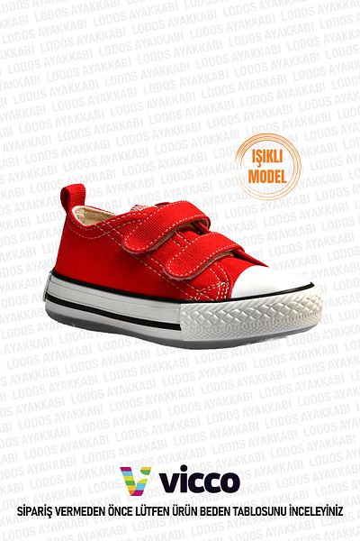 Vicco Pino Model Lighted Unisex Baby and Kids Red Sports Shoes