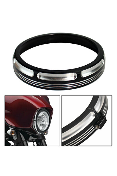 Choice حلقة تزيين مصباح أمامي للدراجات النارية مقاس 7 بوصات لدراجات هارلي تور...
