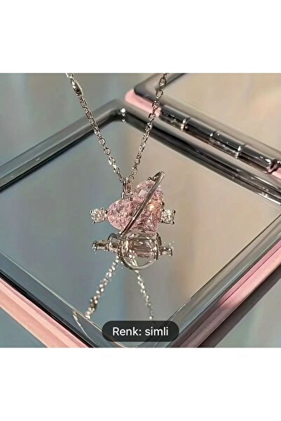 Elif Butik 3 BOYUTLU PEMBE KALP MODEL KADIN KOLYE