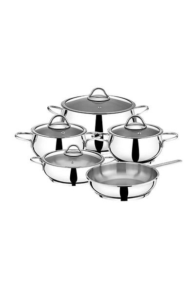 MISTERCOOK Mister Cook 9-piece Stainless Steel Cookware Set With Glass Lids – Essential Culinary Collection
