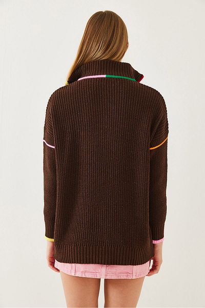 Bianco Lucci Damen-Strickpullover mit Reißverschluss 20247509