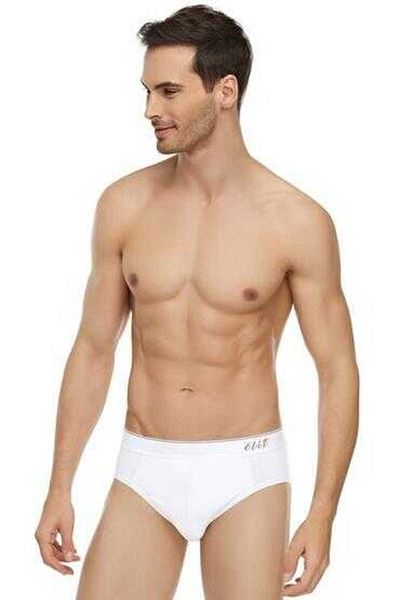 Elit Elit 1351 White Men's Slip with İncebel Belt, 6 Pack