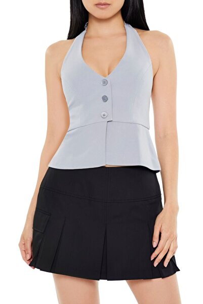 Forever 21 Fırfırlı Halter Yaka Yelek