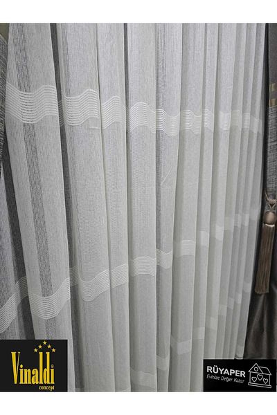 Vinaldi Rüyaper Latest Fashion Italian Series Tight Pleat Victorian Tulle Curtain Suitable for All Rooms