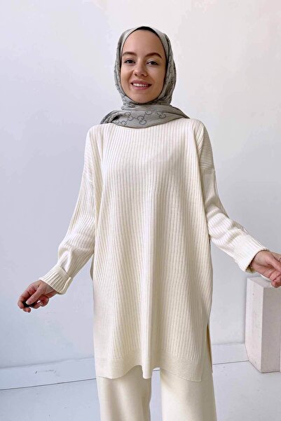 Ka Hijab Anje Tesettür Triko Tunik - Taş