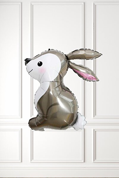 PEKSHOP لامعة الأرنب احباط بالون الأبيض الفضي الأرنب بالون