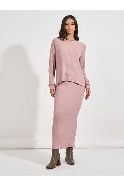 Styli Longline Knitted Top & Maxi Skirt Co-Ords