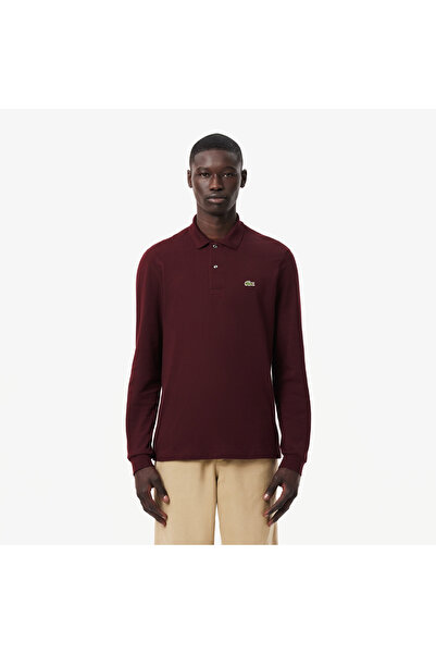 Lacoste L.12.12 Erkek Classic Fit Uzun Kollu Bordo Polo