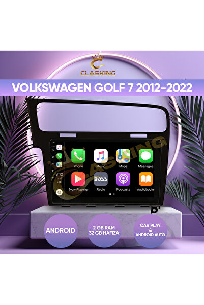 ClasKing VOLKSWAGEN GOLF 7 SİYAH 2 GB RAM 32 GB HAFIZA ANDROID  CARPLAY MULTI...