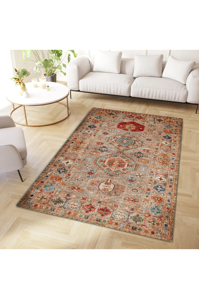 Rugs Modern Halı Cansu Koleksiyonu Çok Renkli Etnik Desenli Dokuma Taban Mode...