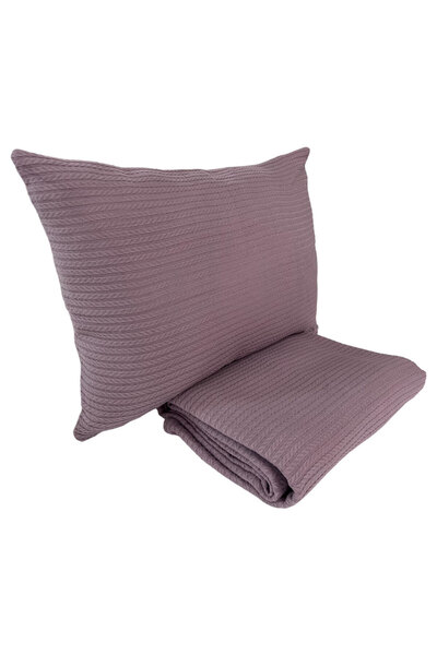 PAMUKA Single Pique Set - Knitted Patterned Plum
