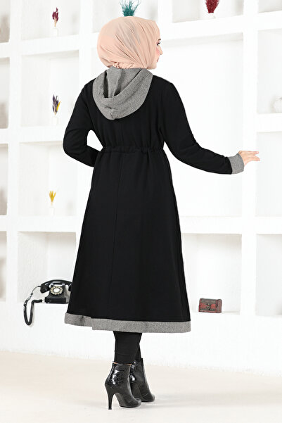 ModaMerve Black Buttoned Cap - Msl19047