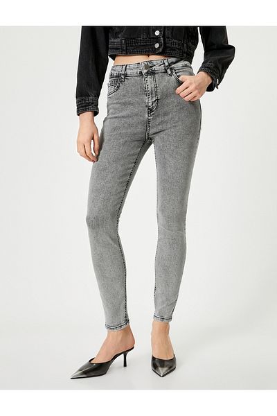 Koton Skinny-Jeans mit hoher Taille und Taschen - Carmen Skinny Jeans