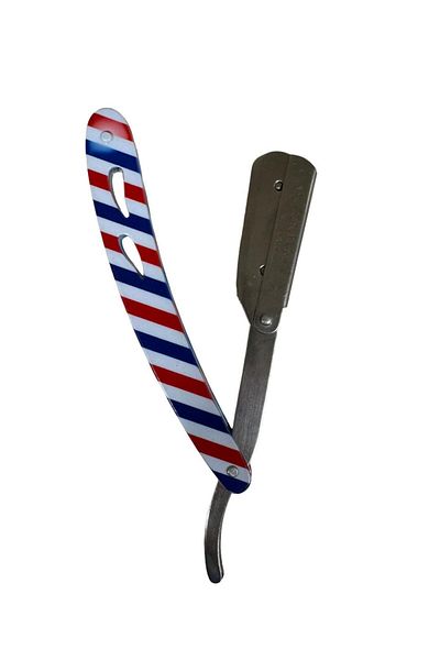 Fontenay Covered Razor Attachable Colored Steel Beard Razor - Stainless Matte White/Red/Blue