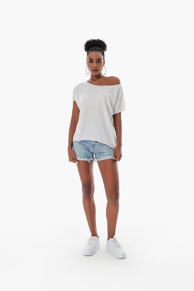 CHUBA Women's Boat Neck Wide Fit Cotton Thin Knitwear Sweater Ecru 23s1018