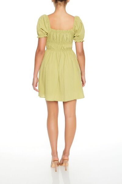 Forever 21 Volanlı Karpuz Kol Mini Elbise