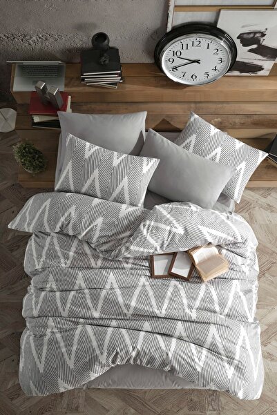 Eponj Home Kolay Ütülenir Nevresim Takımı Çift Kişilik Olivia Gri