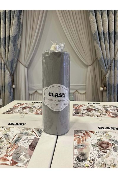Clasy Light Gray Minel Single Elastic Sheet - 100X200