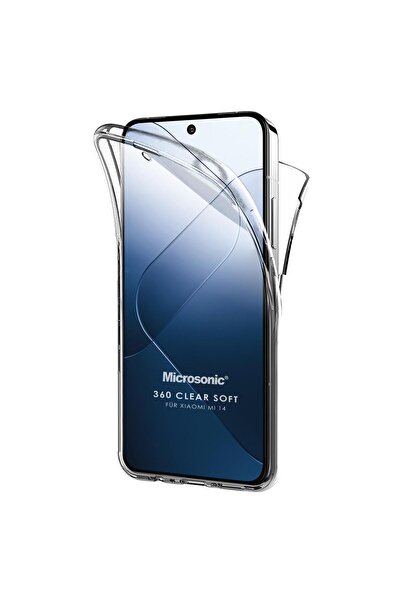 Microsonic Xiaomi Mi 14 Pro Kılıf 6 tarafı tam full koruma 360 Clear Soft Şeffaf