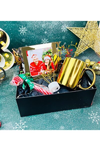 Gift Moda Gold Mutlu Yıllar Çerçeveli Yılbaşı Hediye Seti