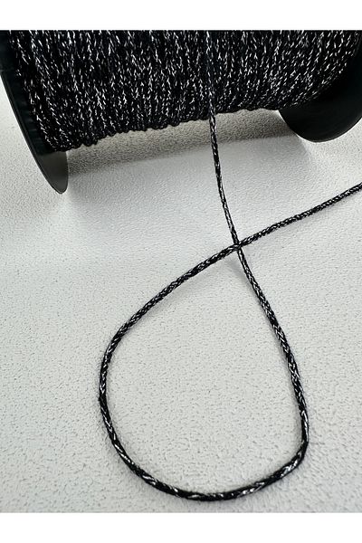 paşateks since 1995 şekil 2 mm Glitter Cord-5 Meters-Black