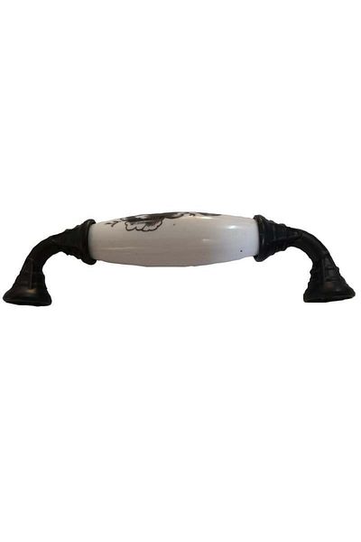 Damla Black Classic Cylinder Handle - 96 mm Matte