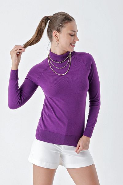 CHUBA Tricot de bază pentru damă, cu gât rotit, purpuriu 24w102