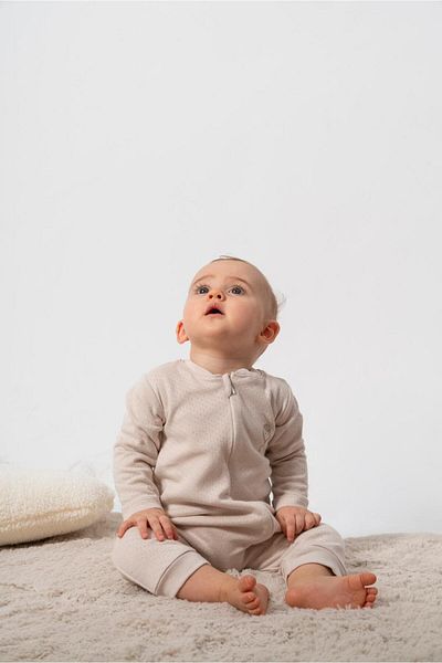 Bubbles 100% Cotton Breathable Fabric Jacquard Baby Jumpsuit
