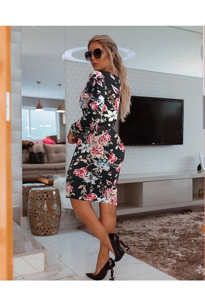 İpeksi Silky Women's Long Sleeve Crew Neck Scuba Midi Length Dress