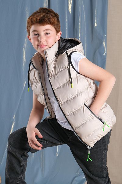 Pina Kids Пухенец за момче със сваляща се качулка