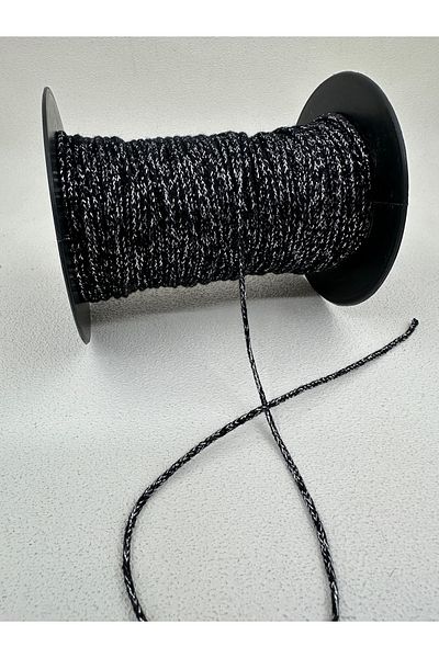 paşateks since 1995 şekil 2 mm Glitter Cord-5 Meters-Black