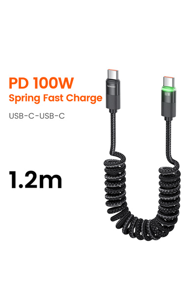 Toocki كابل شحن سريع من النوع C إلى USB C بقوة 100 واط وطول 1.2 متر من نوع C ...